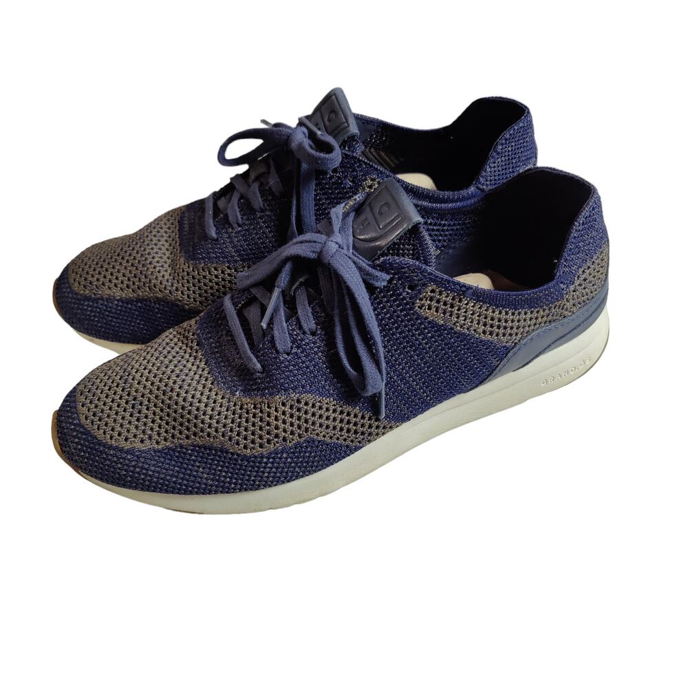 Cole Haan Mens Sz 11 Grandpro Stitchlite Knit Sneaker Blue Mesh Shoe